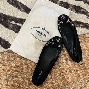 Prada Studded Ballet Flats